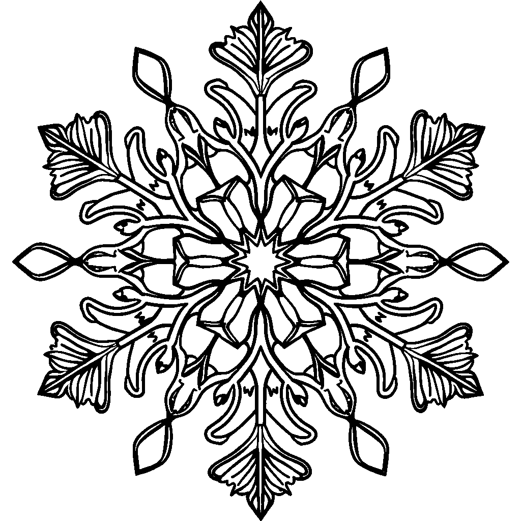 Snowflake patterns and shapes in different colors