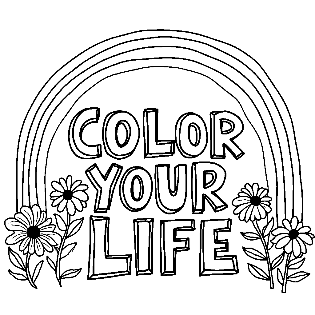 A cheerful rainbow arching over the words 'COLOR YOUR LIFE'