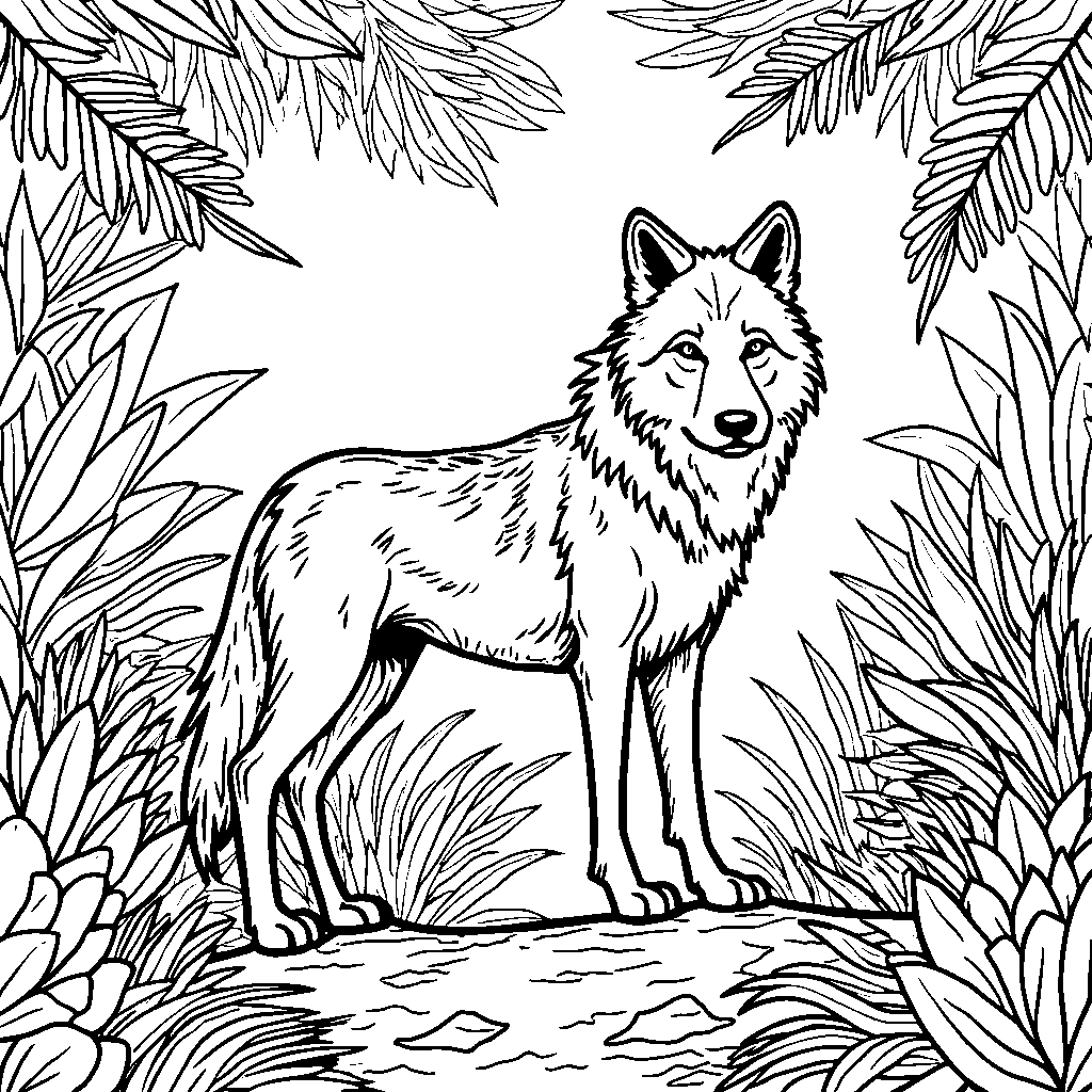 A wolf in a jungle