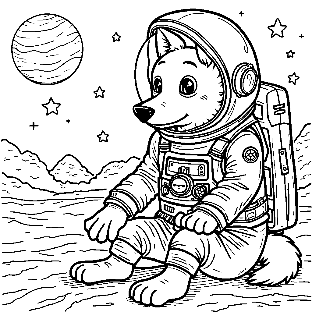 A wolf in a spaceship