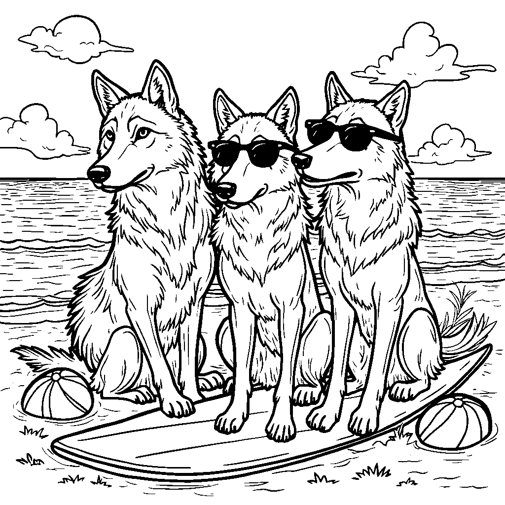 Wolves at the beach