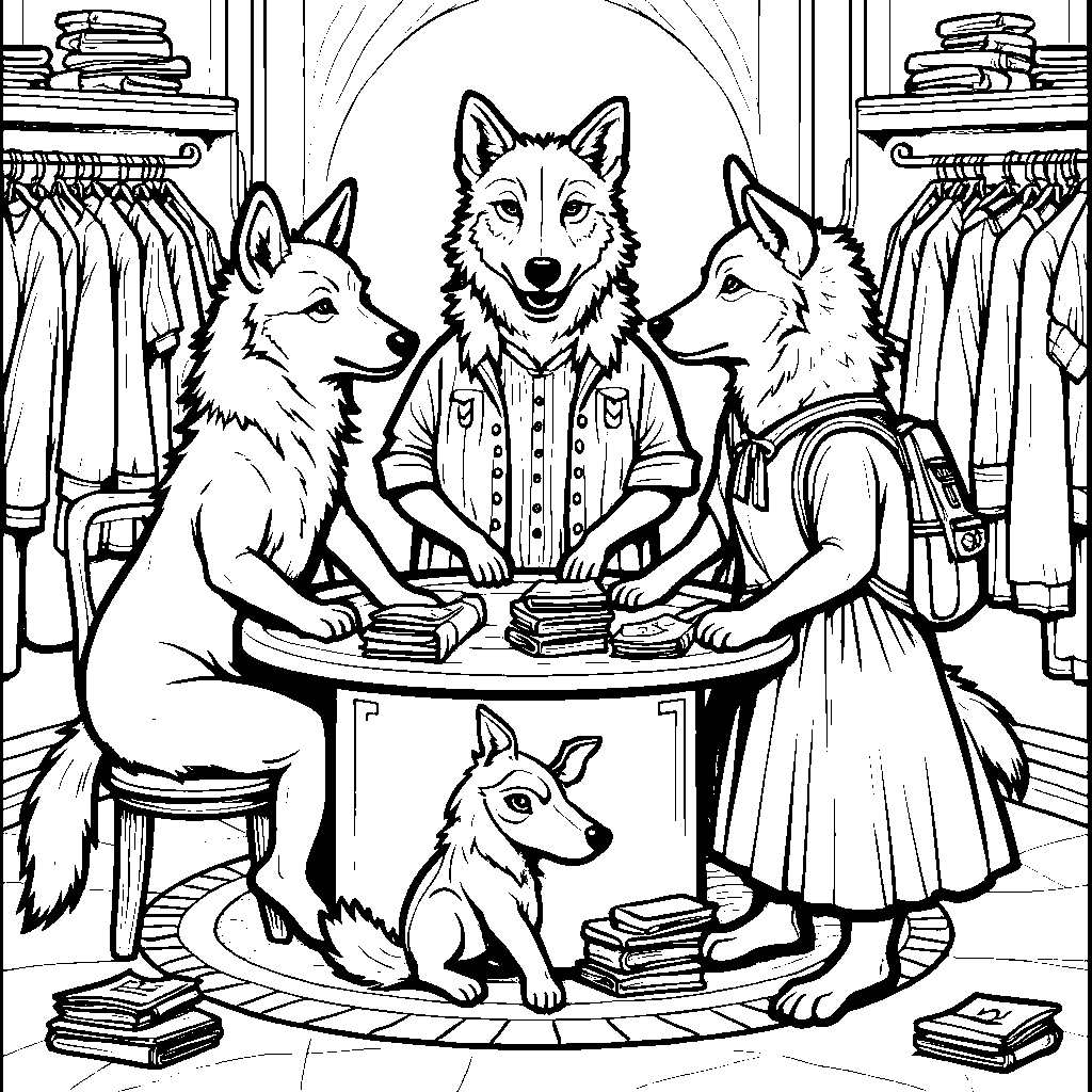 Wolves playing dress-up