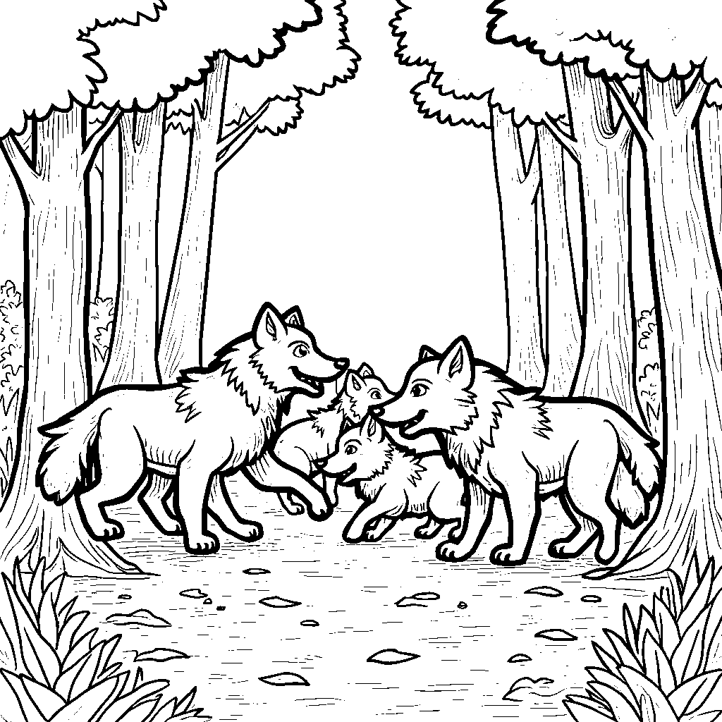 Wolves playing tag