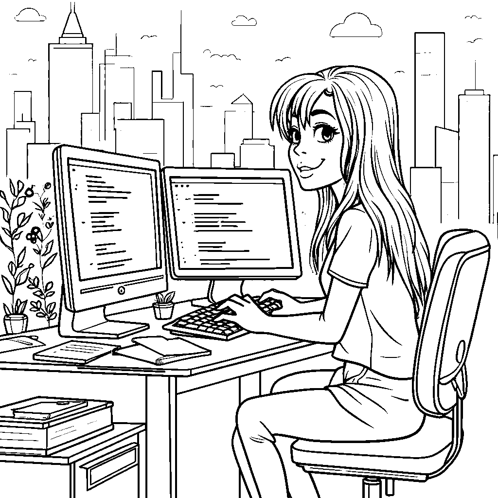 Female Computer Programmer Coding