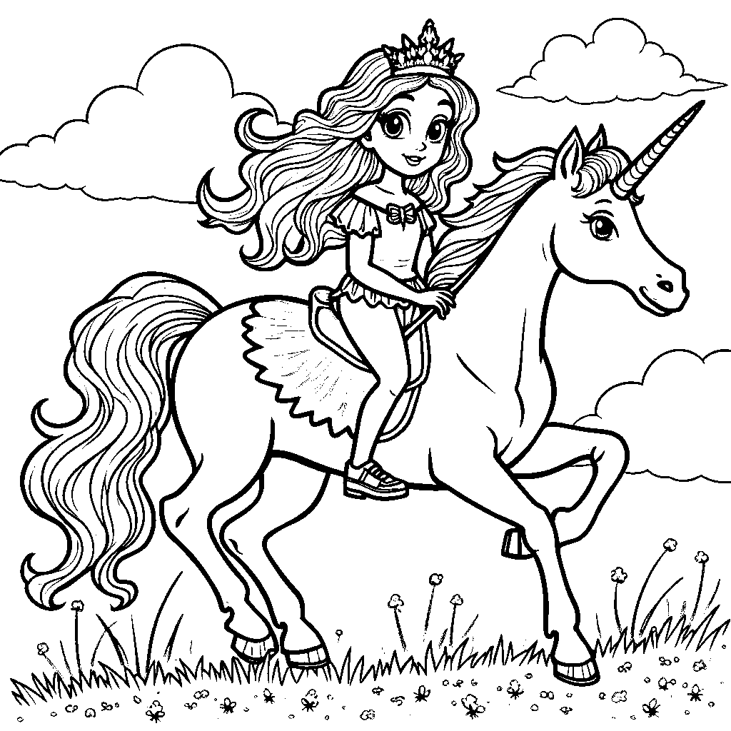 Princess Riding a Unicorn