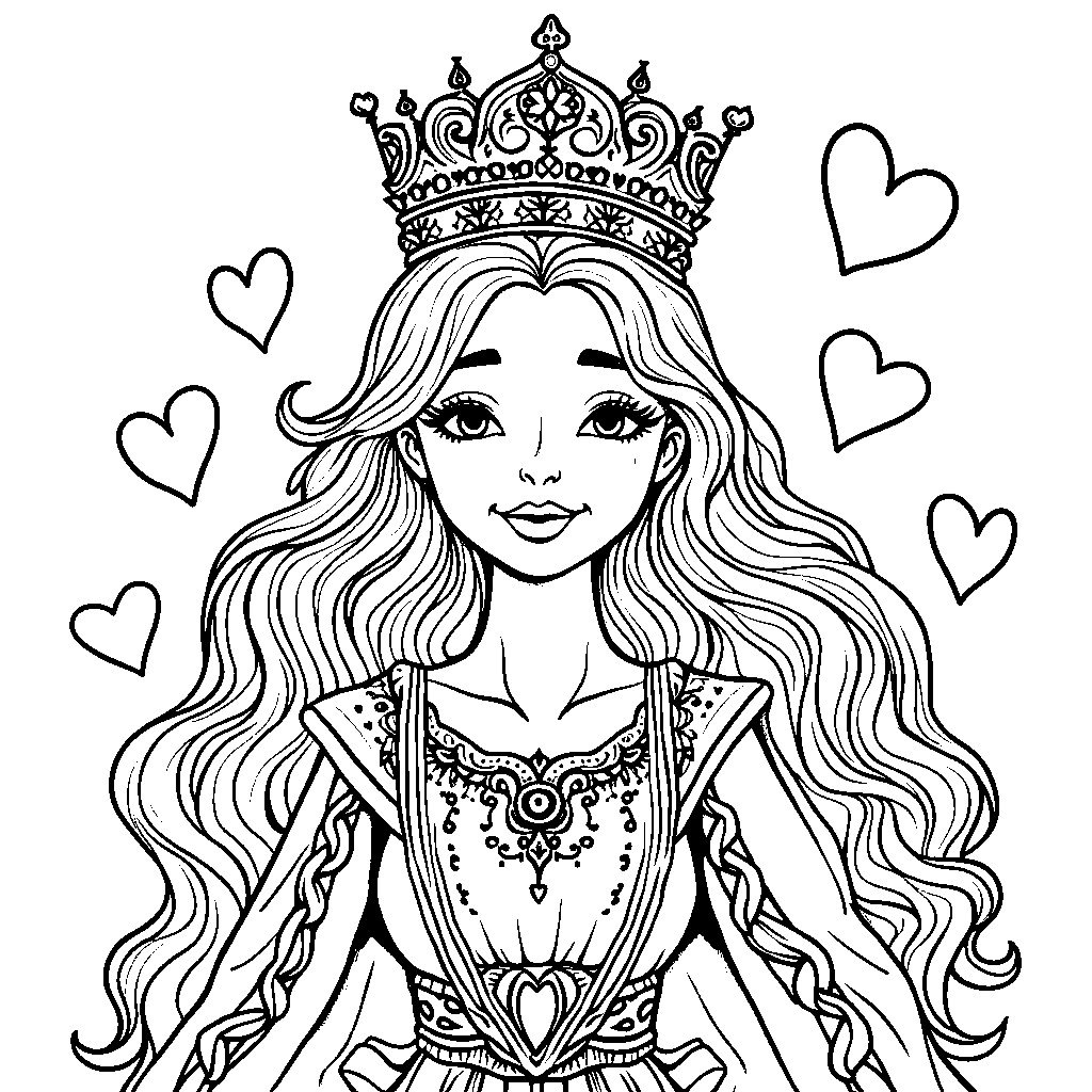 Queen of Hearts Wearing a Crown