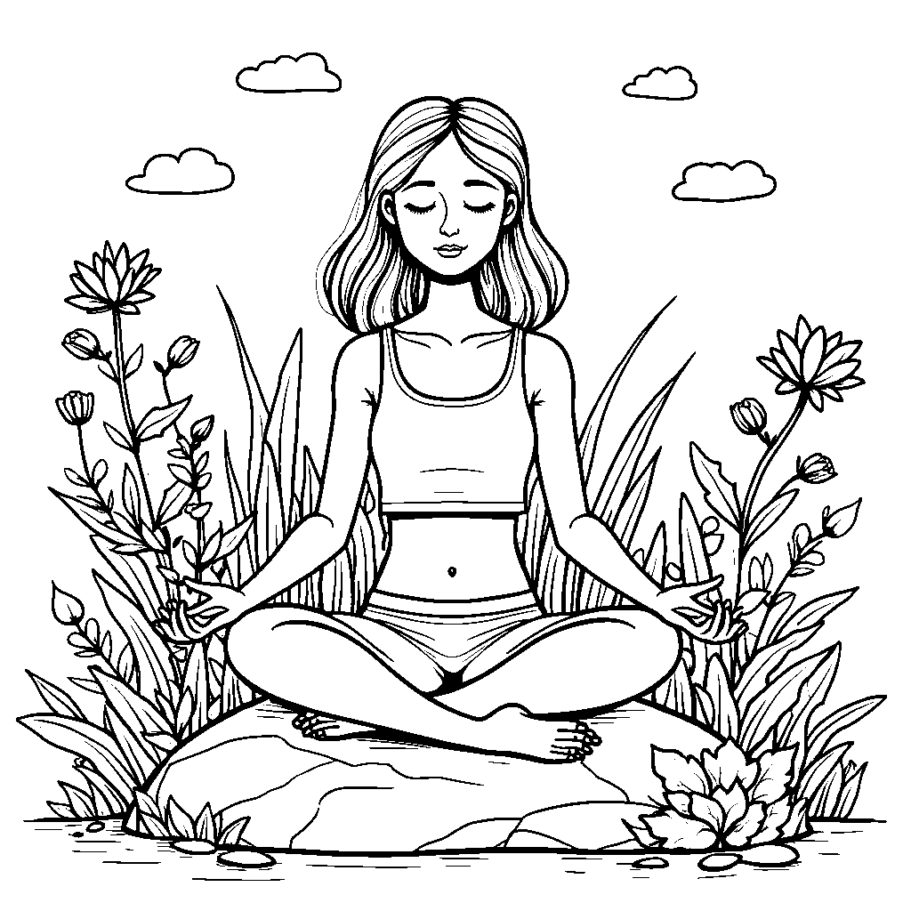 Woman Meditating in Nature