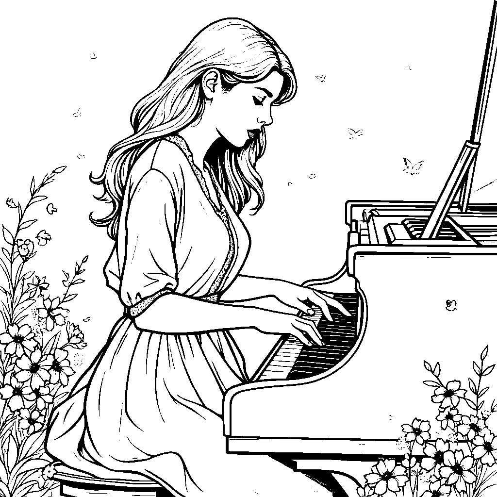 Woman Playing the Piano