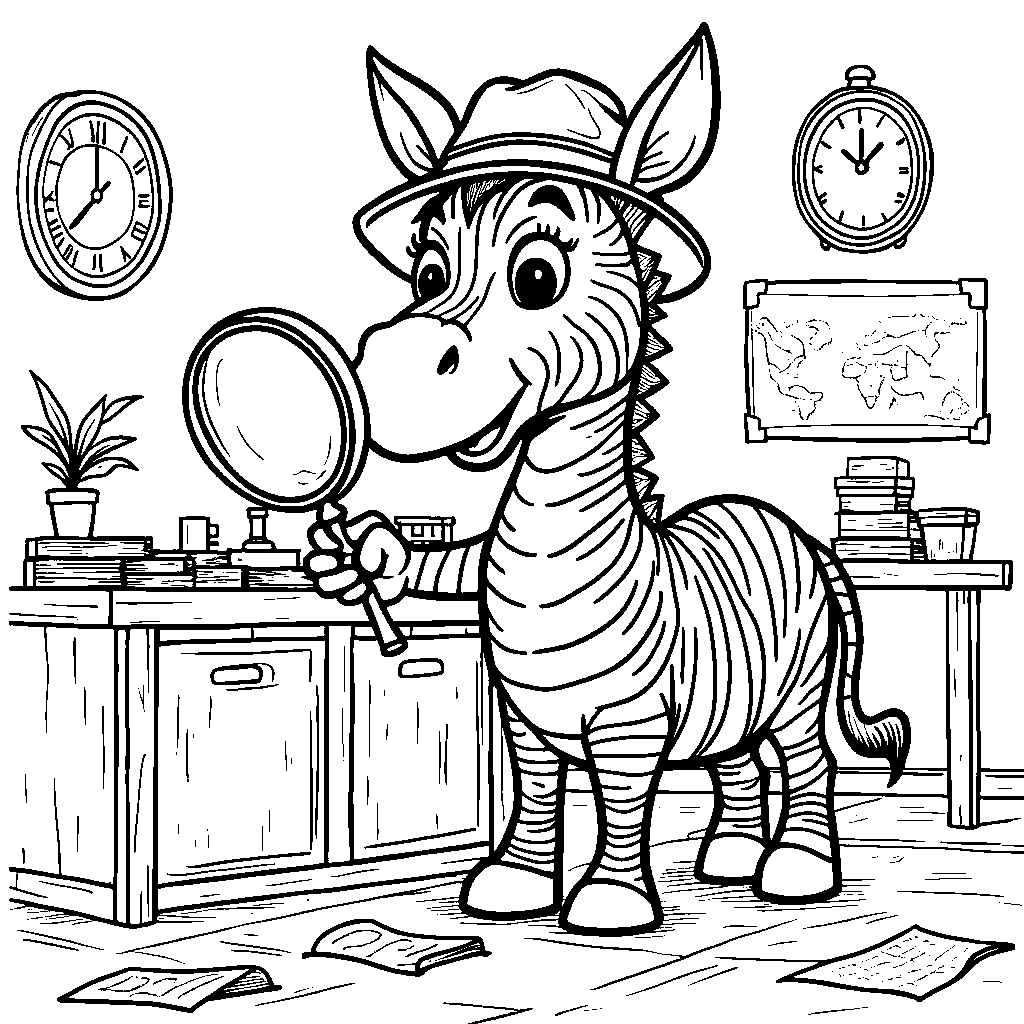 Zebra as a detective solving a mystery