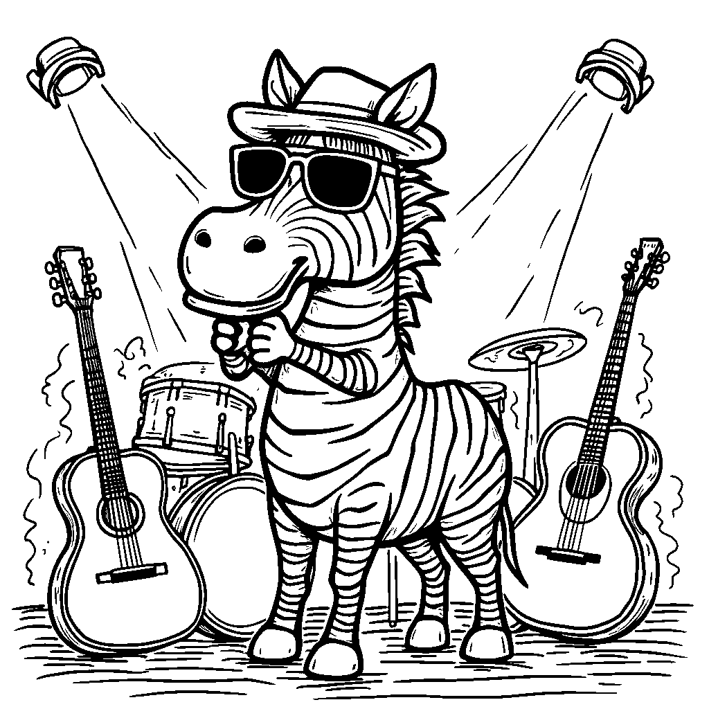 Wild Notes: A Zebra's Bluesy Jam Session