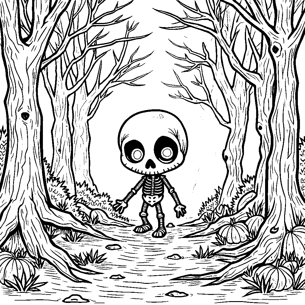 A dark and mysterious forest, home to the Skull Kid