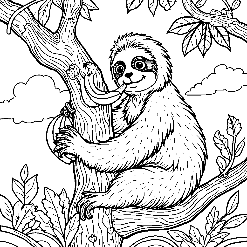 A sloth eating a banana