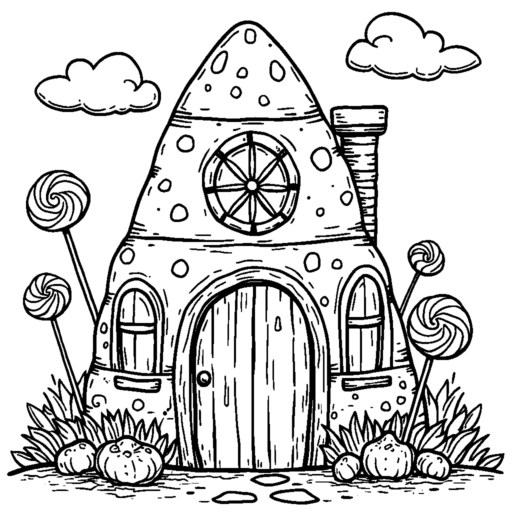 A Candy Corn House with a Sweet Tooth Door