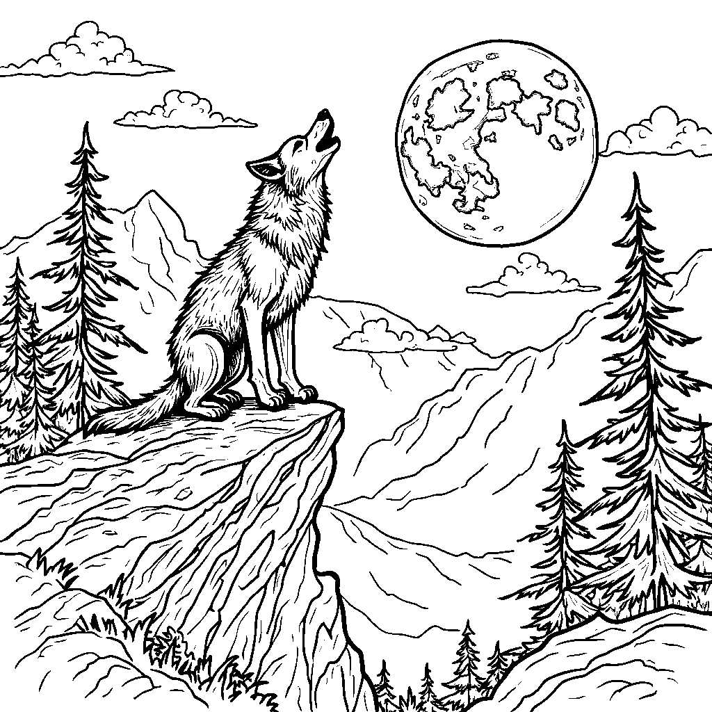 A Werewolf Howling at the Full Moon