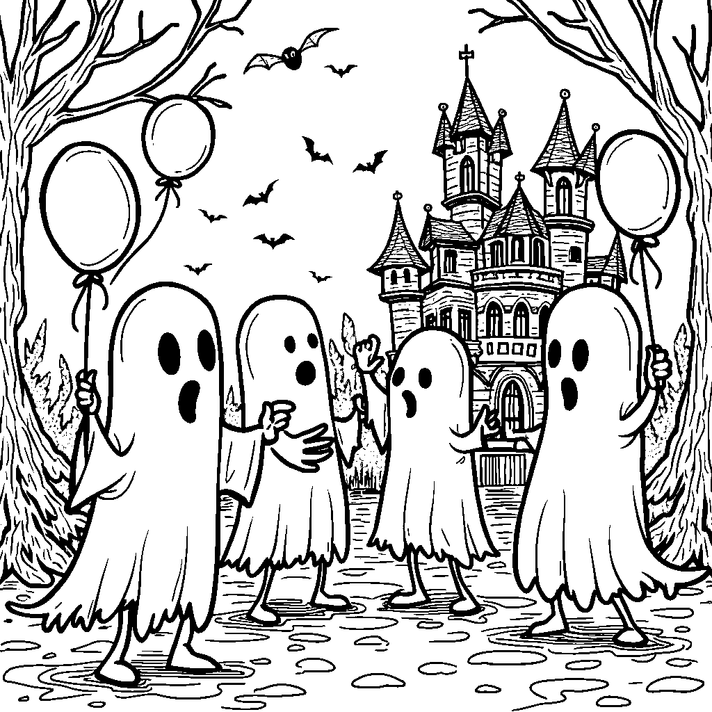 Ghostly Friends Having a Party