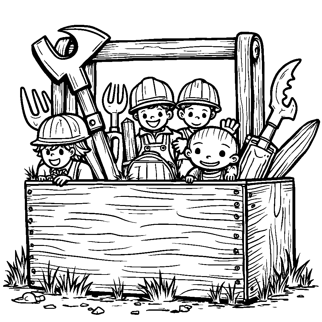 A construction workers' toolbox filled with friendly faces