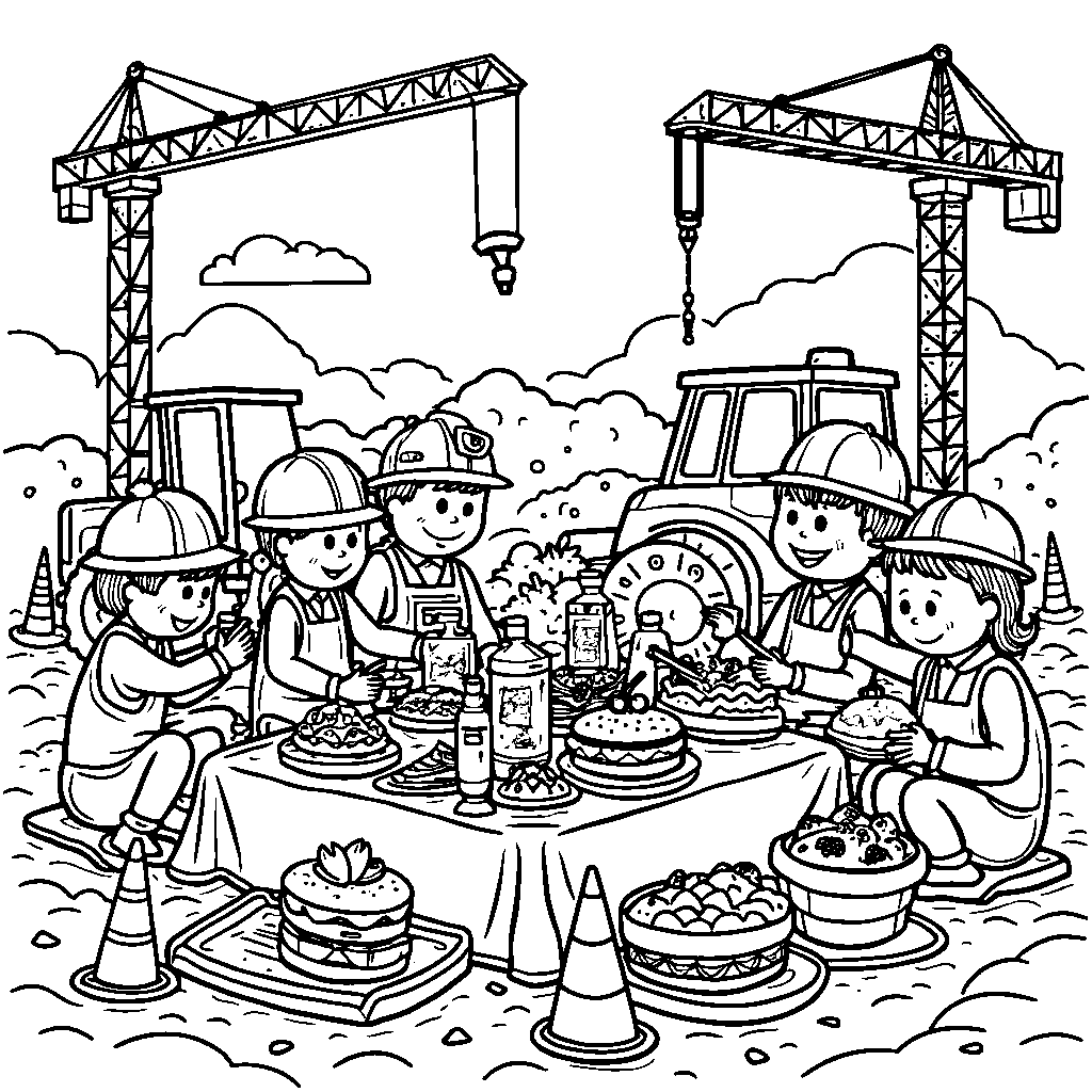 A fun construction-themed picnic at the site