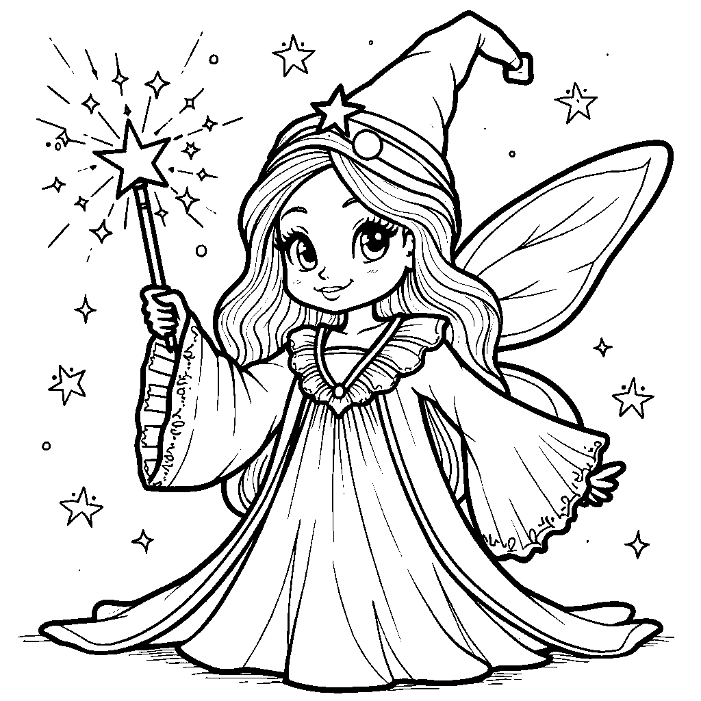 A fairy godmother waving her magic wand