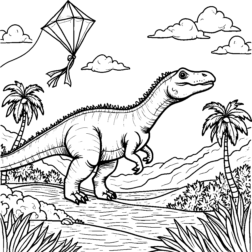 Carcharodontosaurus flying a kite