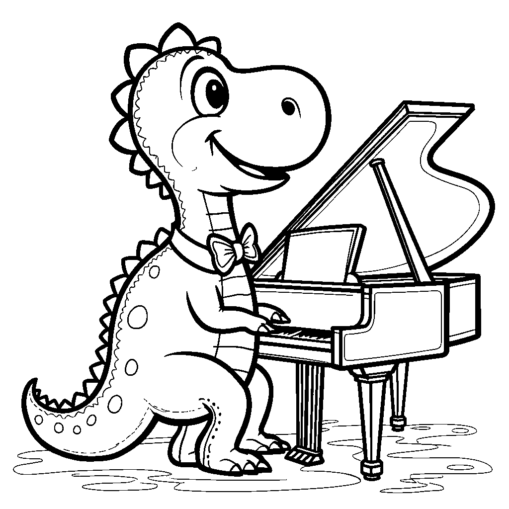 Diplodocus playing the piano