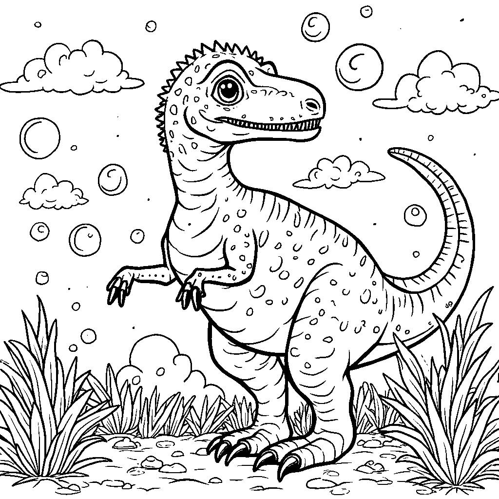 Oviraptor playing with bubbles