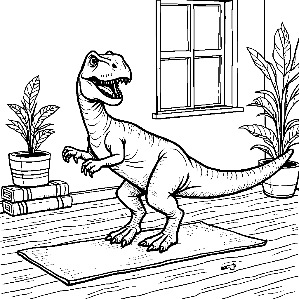 T-Rex doing yoga