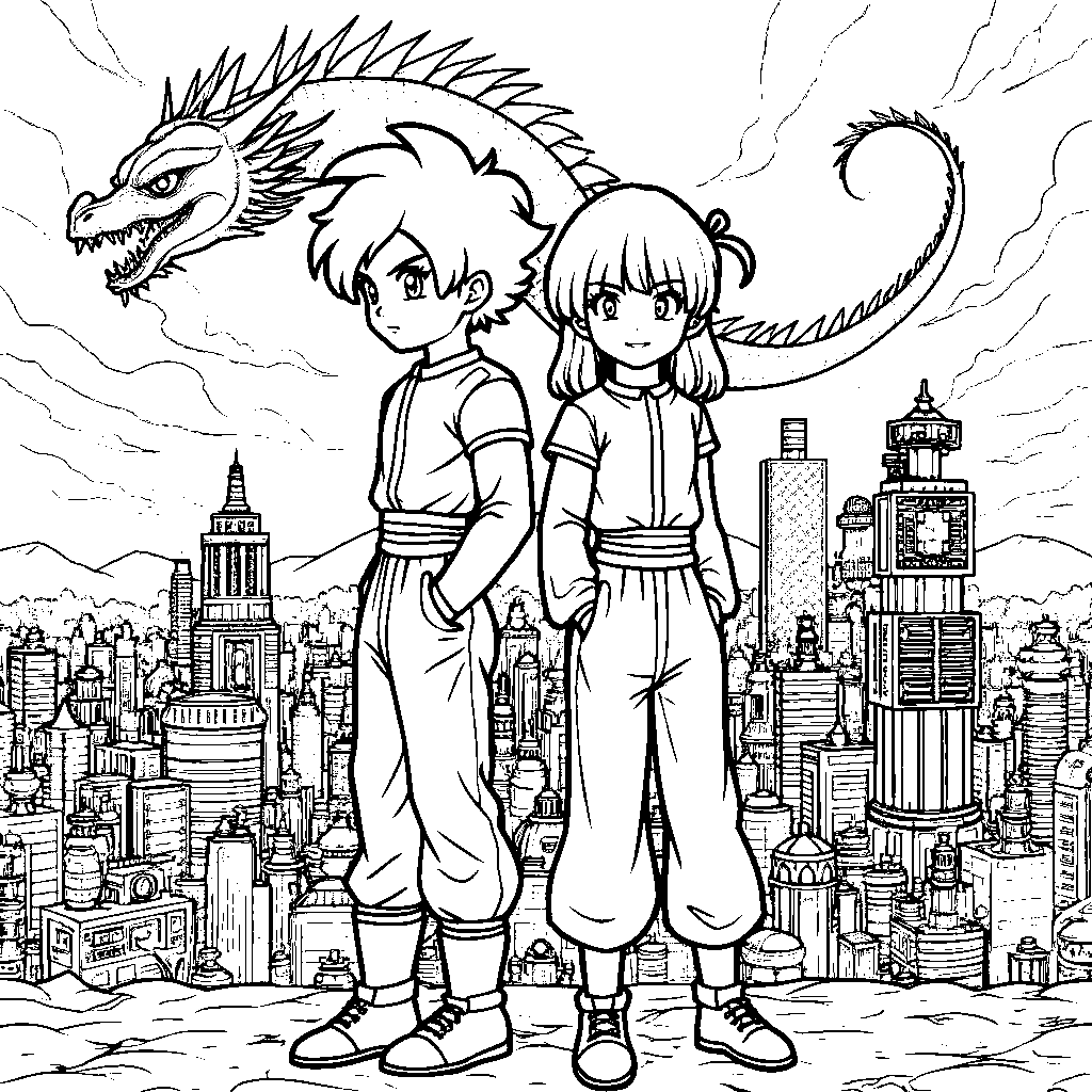 Bulma and Oolong on a wild adventure