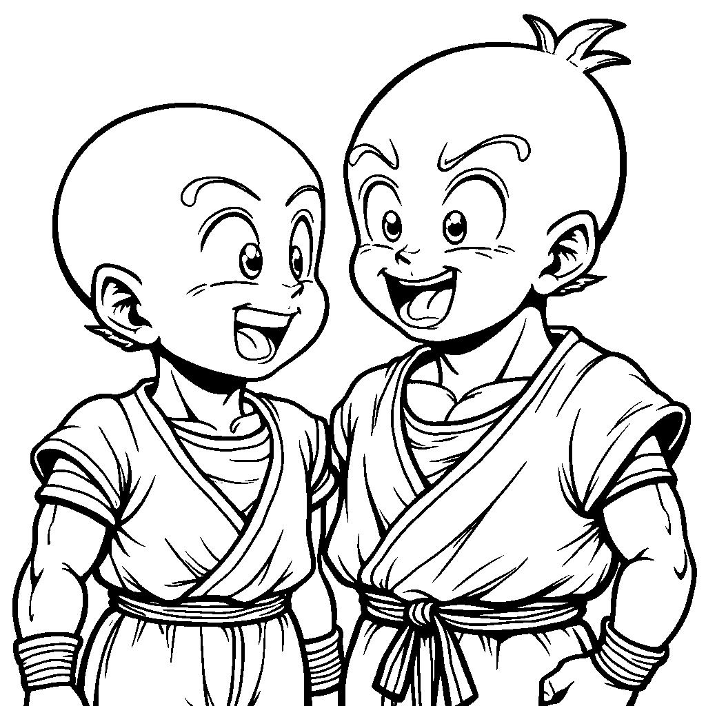 Krillin and Yamcha reenacting a funny scene