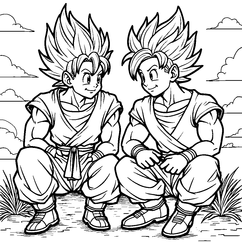 Piccolo and Gohan having a friendly conversation