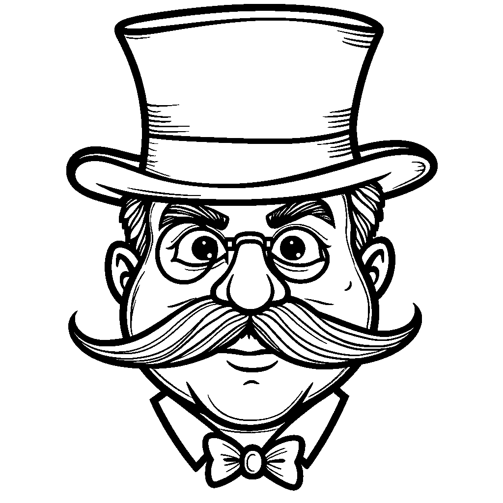 Face with a top hat and a monocle