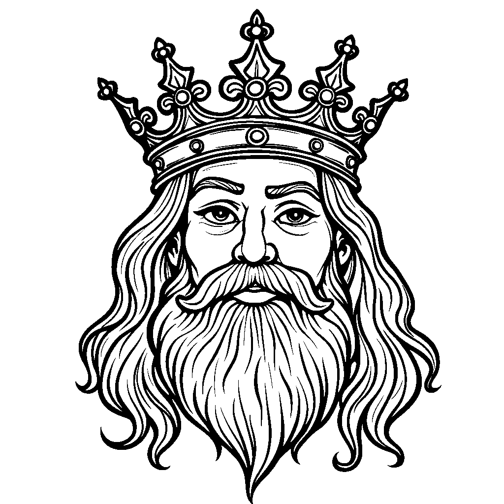 King or queen face with a crown