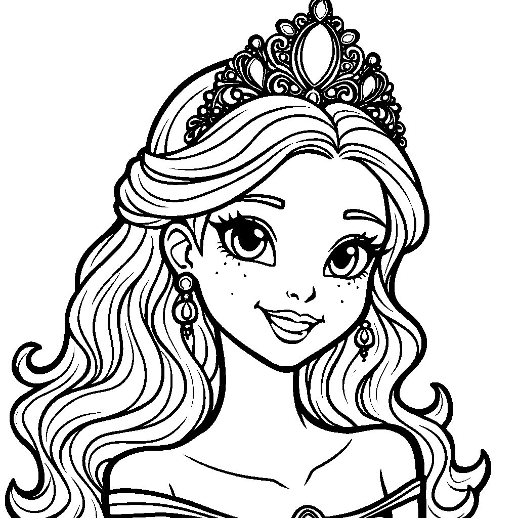 Princess face with a sparkly tiara