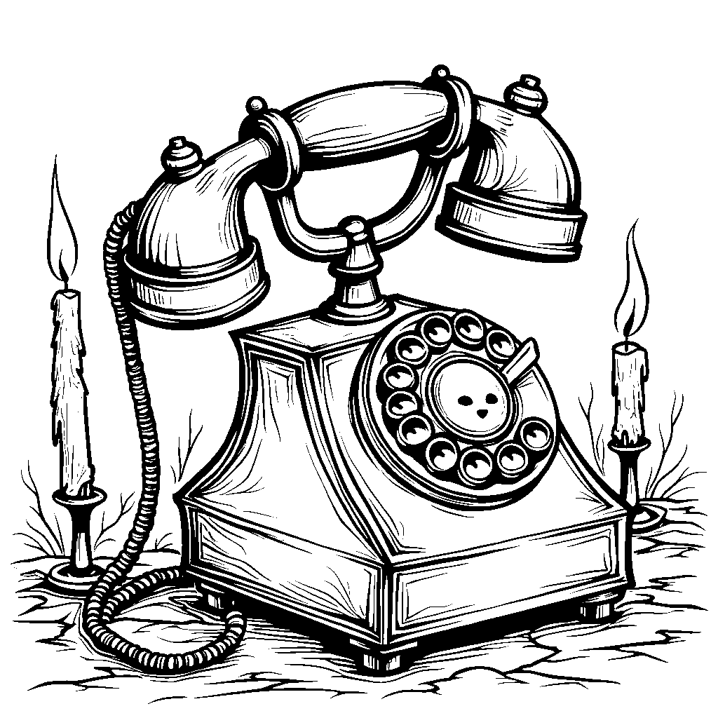 A haunted telephone with a ghostly voice on the other end