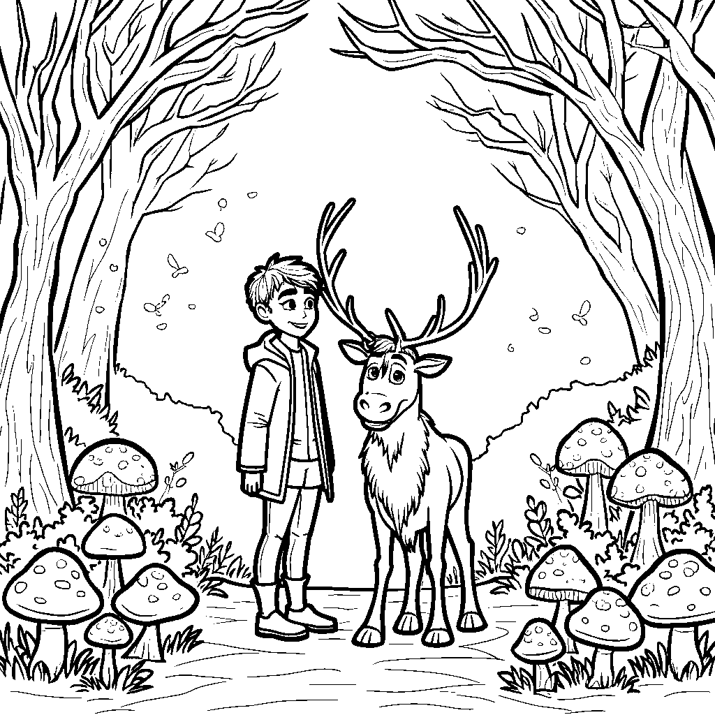 Kristoff and Sven on a mission to find the ancient forest