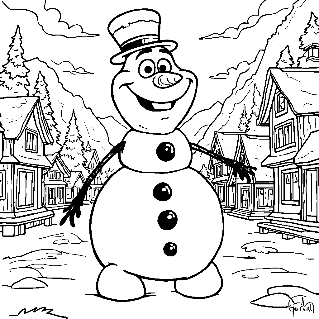 Marshmallow, the giant snowman, standing guard in Arendelle