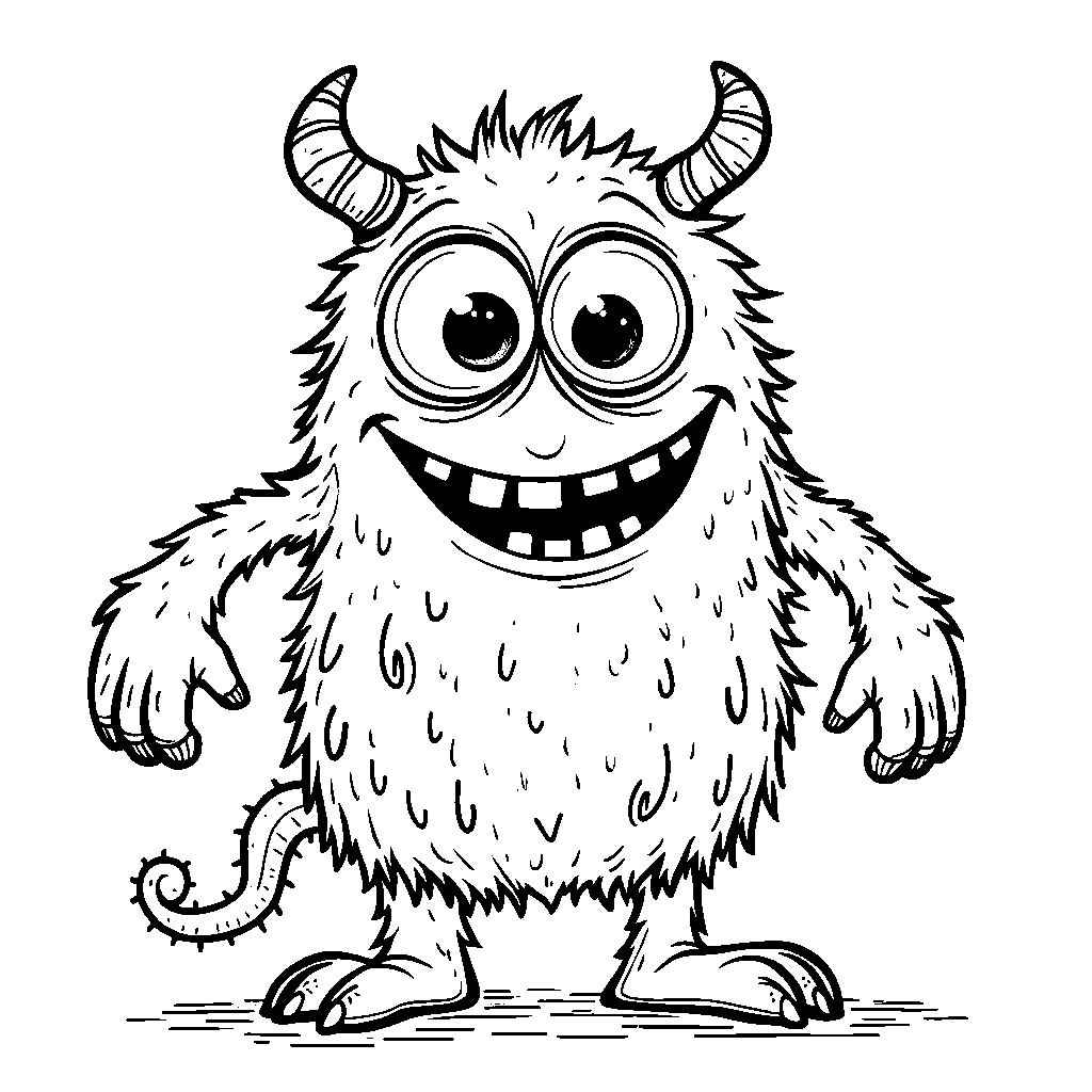 G-shaped monster with big eyes and a goofy smile