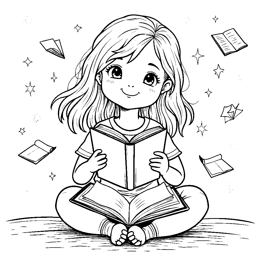 Girl Holding a Book