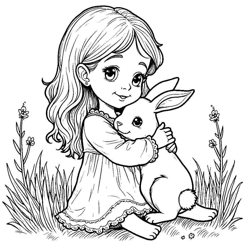 Girl Holding a Bunny