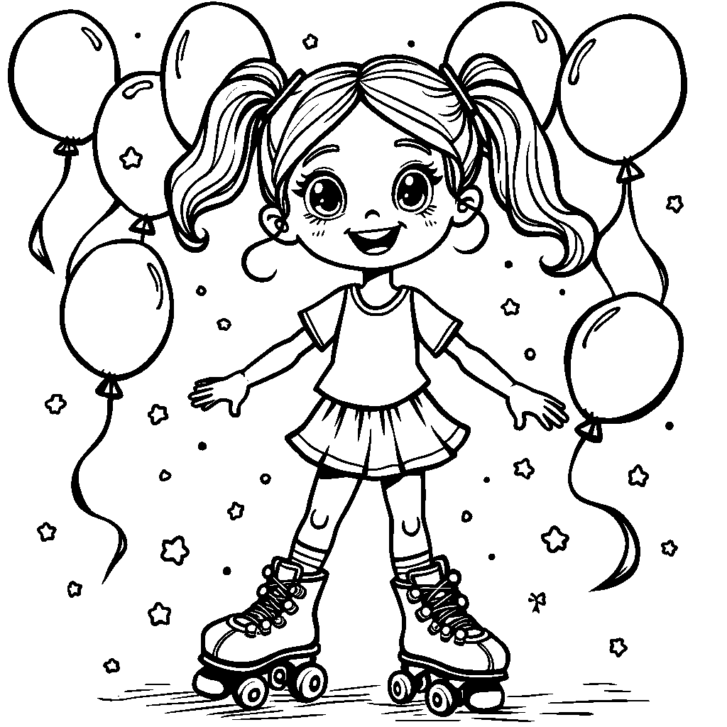 Girl Wearing Roller Skates