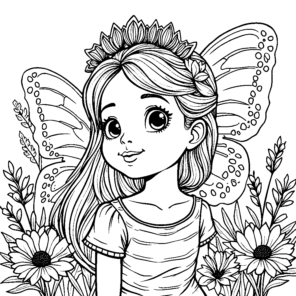 Girl with a Butterfly Crown