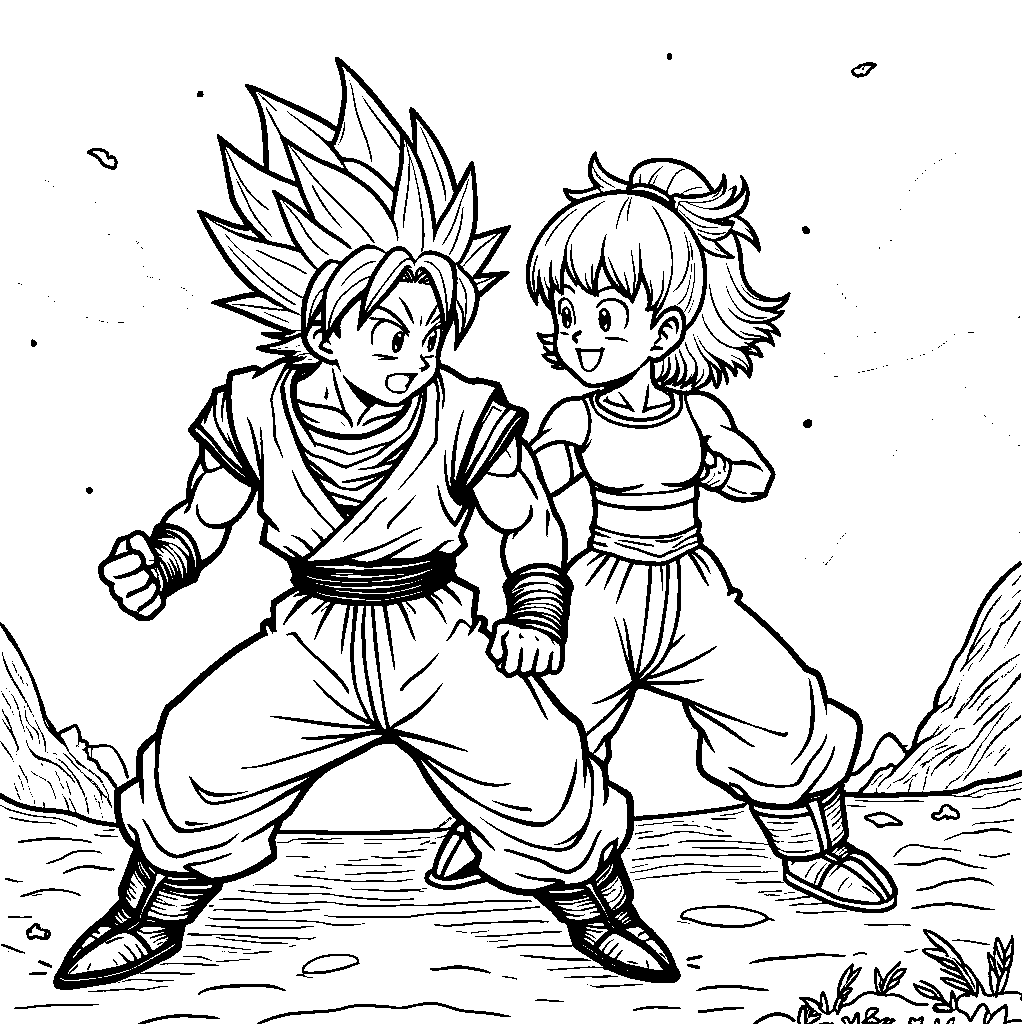 Goku and Bulma going on a fun quest together