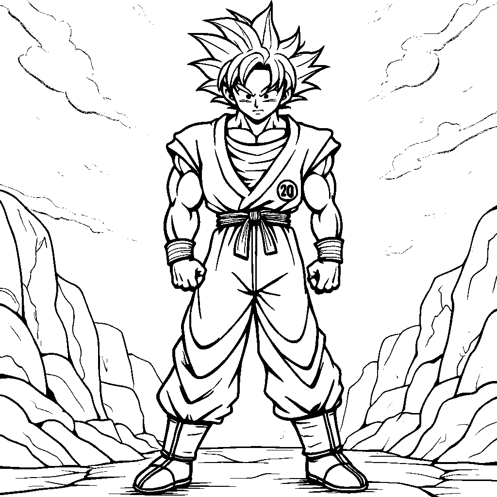 Goku standing on top of the World Martial Arts Tournament stage