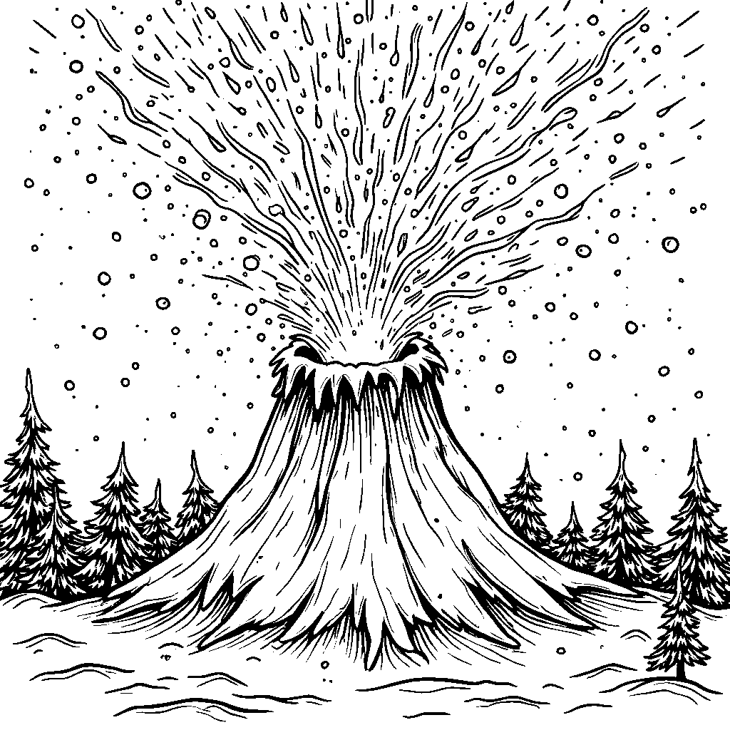 A Grinch-inspired volcano erupting with festive cheer