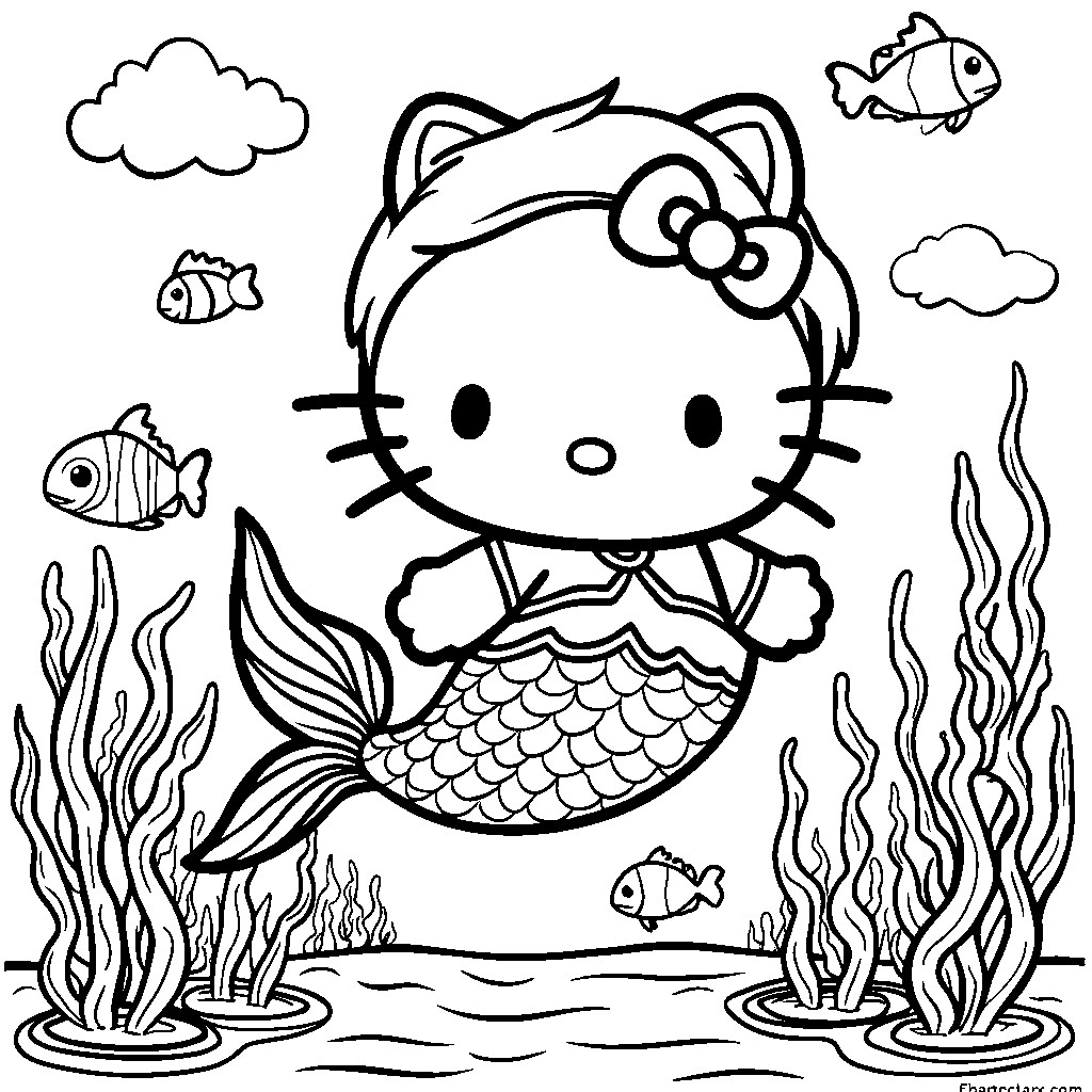 Hello Kitty in a mermaid costume