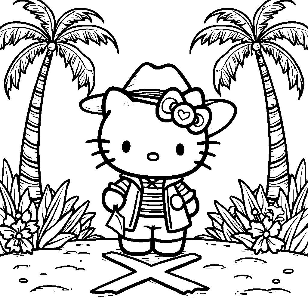 Hello Kitty on a treasure hunt