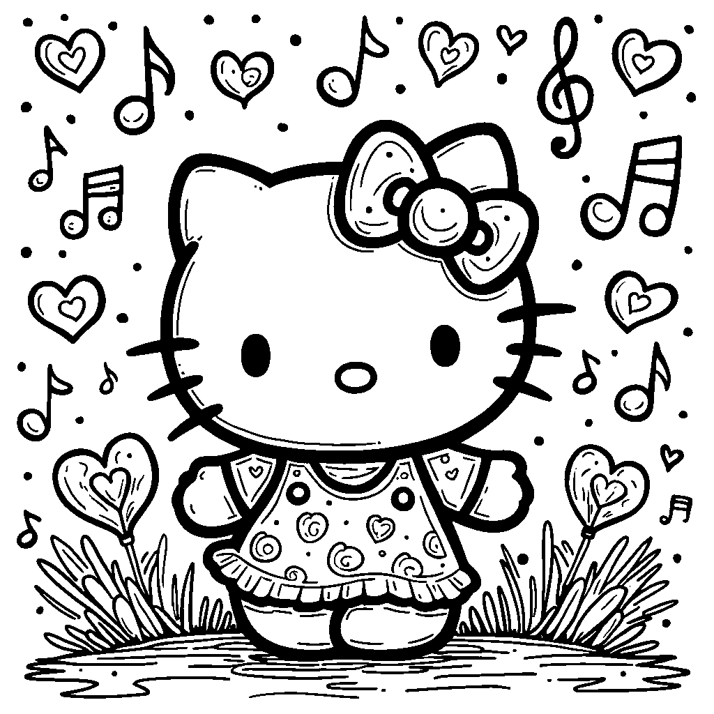 Melodic Whimsy: Hello Kitty's Musical Adventure