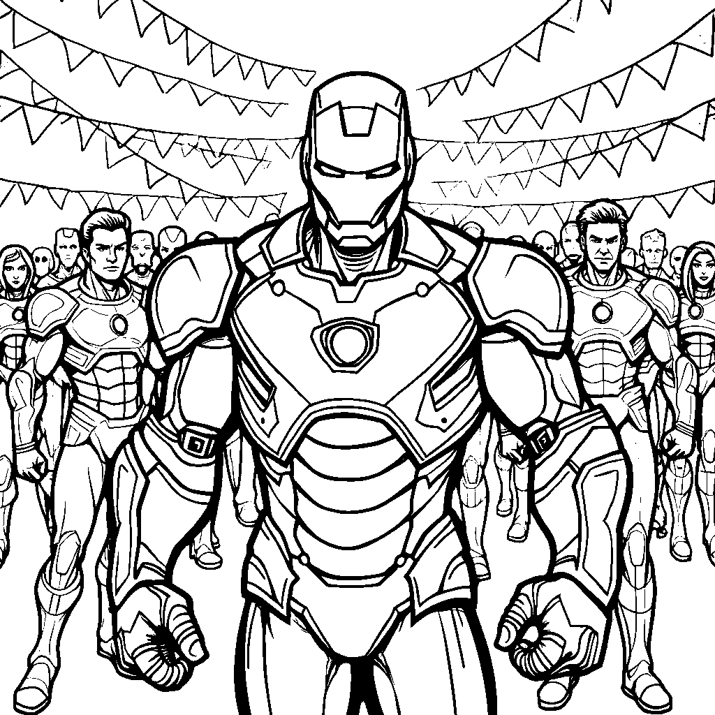 Iron Man at a superhero costume party