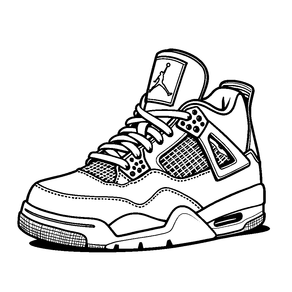 A Jordan 4 sneaker with a smiling face