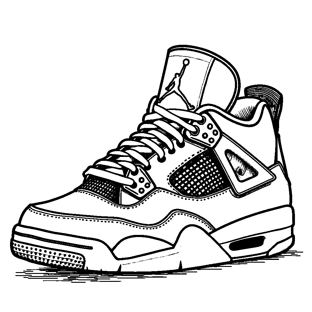 Jordan 4 sneaker with a basketball-patterned body