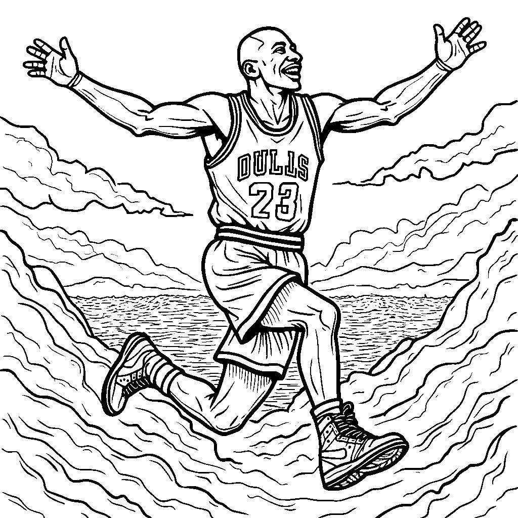 Michael Jordan flying through the air